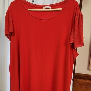 Calvin Klein Red Relaxed Short Sleeve Tee